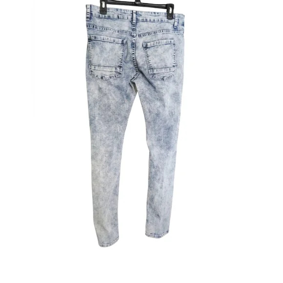 Hustle Skinny Super Stretch Distressed Denim Jeans Sz 34 - Picture 2 of 9